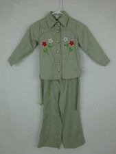 Vintage Doodlebug by Betsy Daniels Girls 2 Piece Outfit Floral Embroidered  6