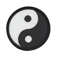 YIN YANG IRON ON PATCH 2" Round Tai Chi Martial Arts Balance Symbol Applique NEW