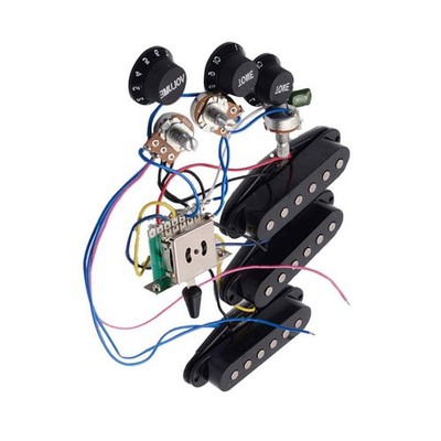 E-Gitarren SSS Pickup Set 250K Potis 5-Wege Schalter für ST Gitarre mit Reglern