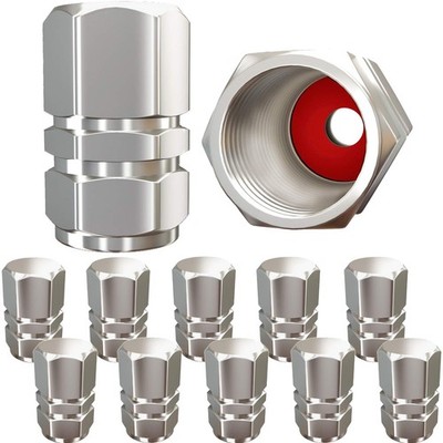 Tire Valve Caps (12 Pack) Heavy-Duty Stem Covers | Dust 16.8*10mm, Silver 