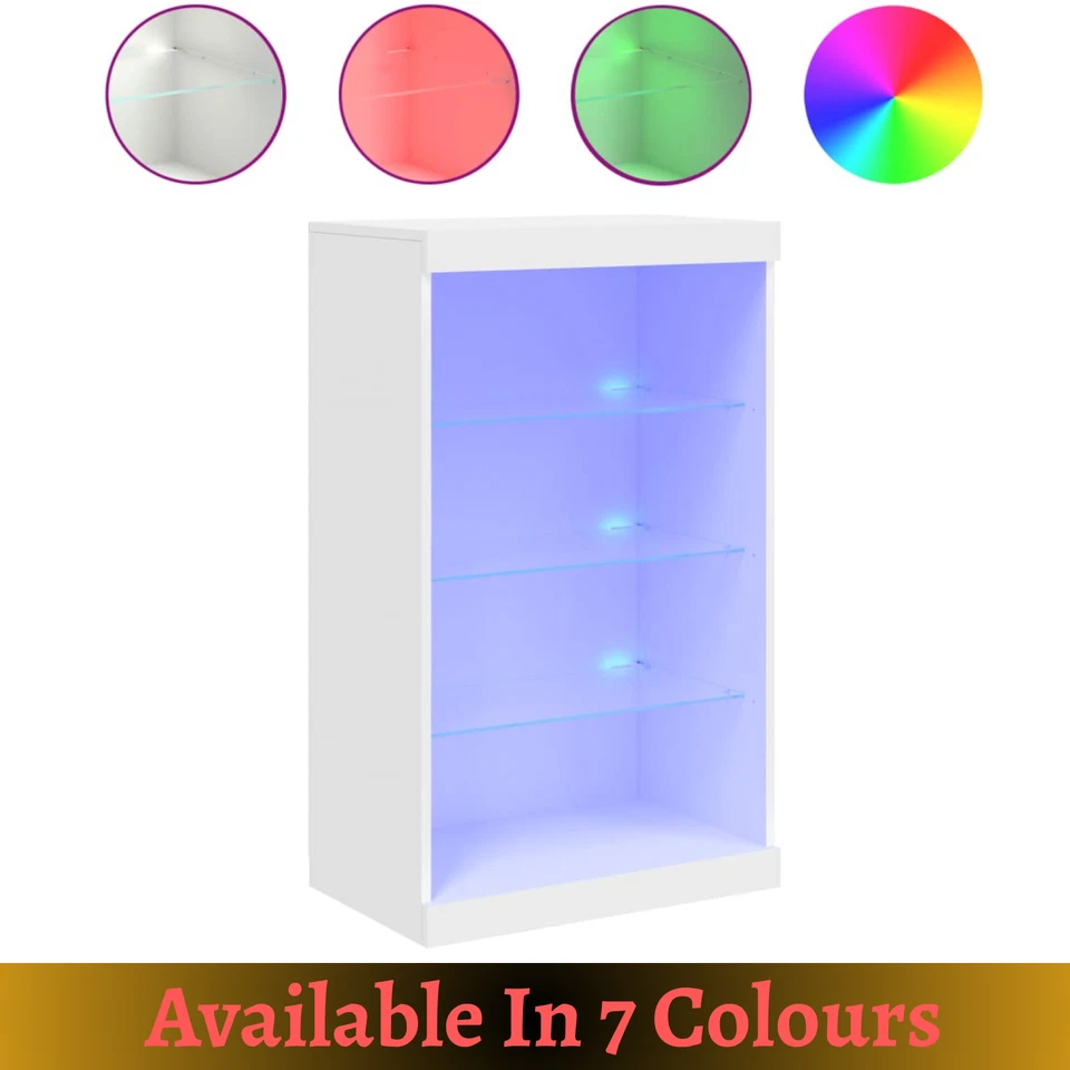 VIDAXL Sideboard Cabinet with LED Lights Home Display Cupboard RGB LED lights Buffet