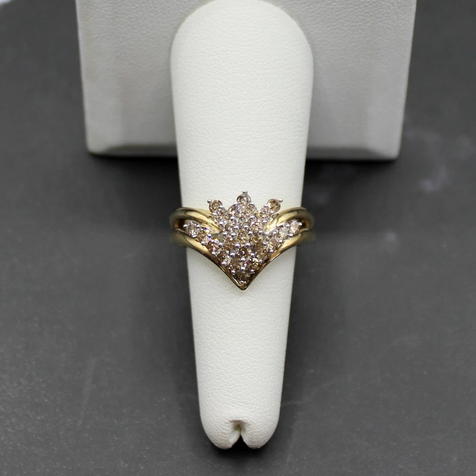 Enorme anillo con racimo de diamantes naturales reales de 1,0 quilates - compromiso/boda de cóctel ardiente Foto 4 de 4