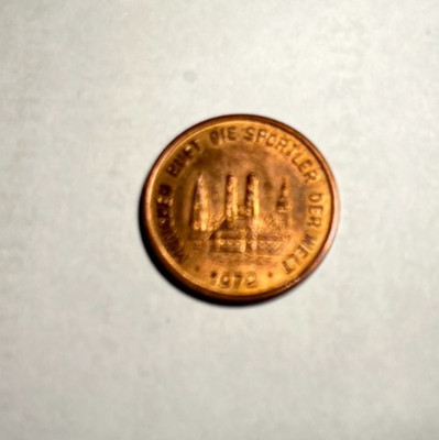 1 Münze Kupfer matt VS. München ruft die Sportler der Welt 1976 21/1 mm.