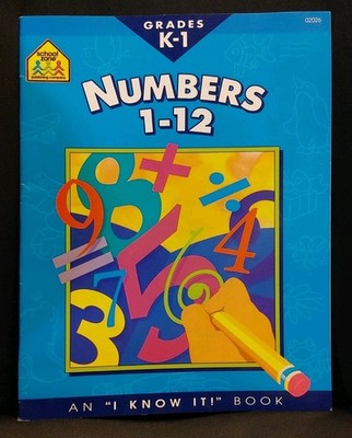 NEW OLD STOCK 1996 SCHOOL ZONE PUBLISHING Numbers 1 to 12/ K-1 AN I KNOW IT BOOK