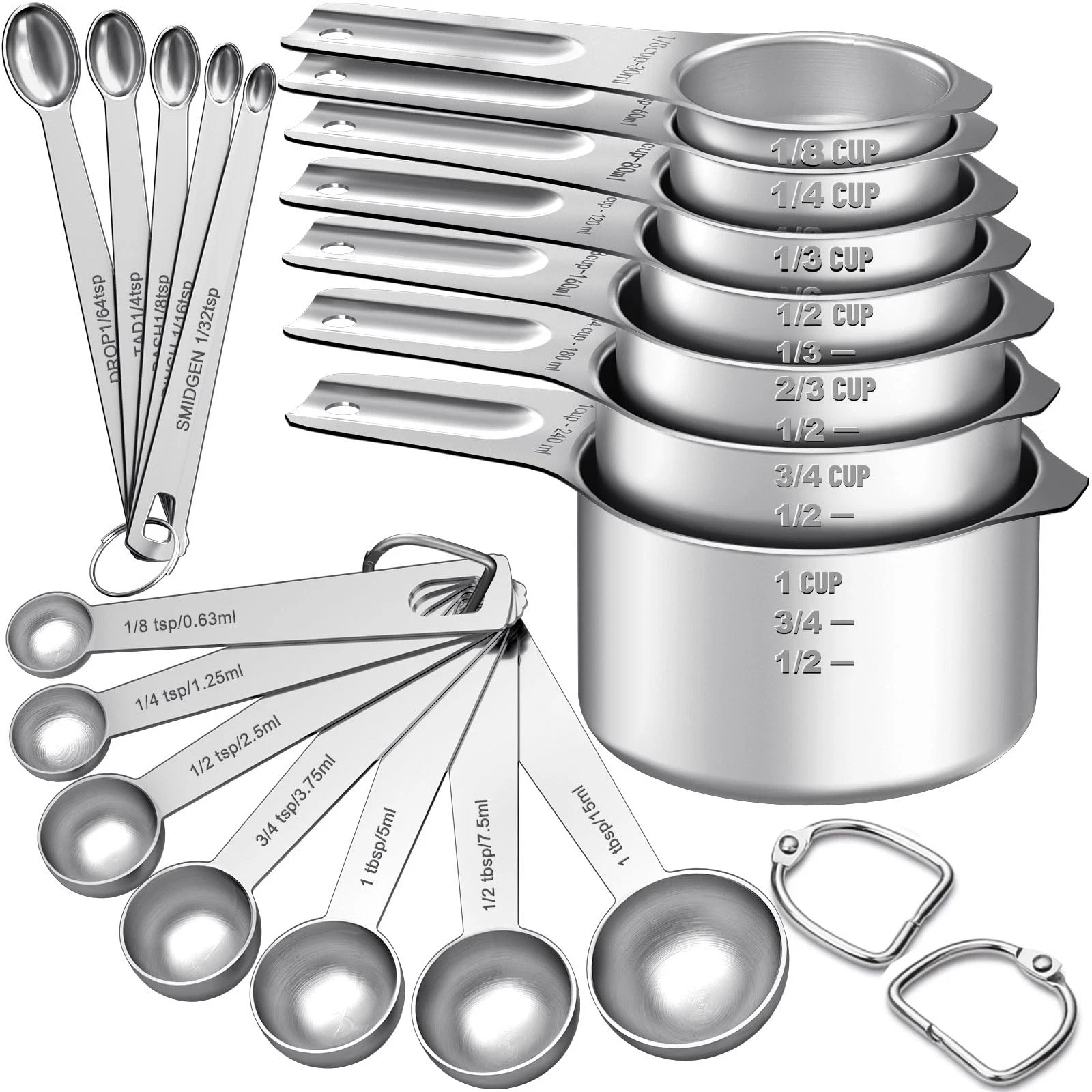 Measuring Cups and Spoons Set, 7 Stainless Steel Nesting Measuring Cups & 7 S...
Opens in a new wind