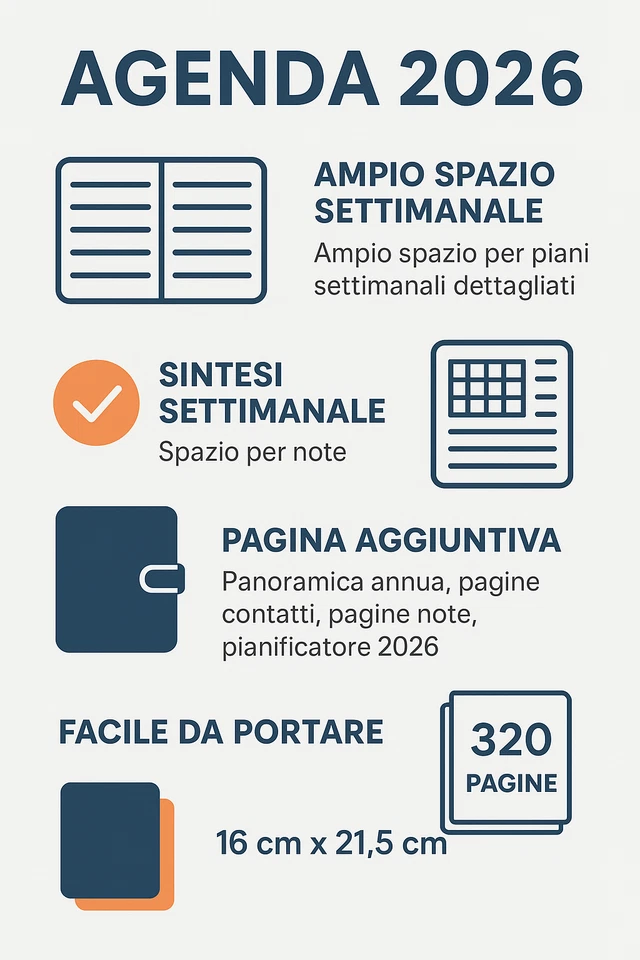 📅2026 Agenda Calendario | Giornaliero + Settimanale | 320 pag. | Pocket | 16x21 - Imagen 3 de 4