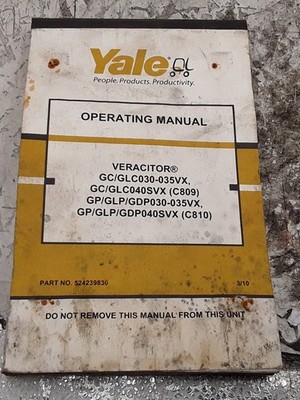 Yale Veracitor Operating Manual PN:524239830