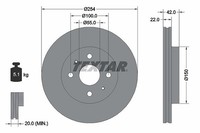 2X Textar Bremsscheibe Vorderachse U.A. FüR Daihatsu, Perodua, Subaru