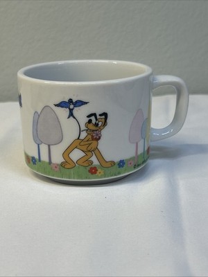 VTG Pluto Walt Disney Production Coffee Mug DD Japan Disneyana 8oz. Stackable