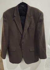 Jos A Bank Brown 100 Wool Blazer Jacket Coat Mens 43L Travelers Collection