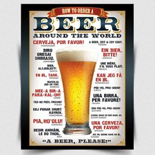 HOW TO ORDER BEER METAL SIGN WALL PLAQUE Funny Drinking Bar A6 A5 A4 A3