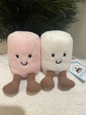 Jellycat Amuseables Pink and White Marshmallow NWT