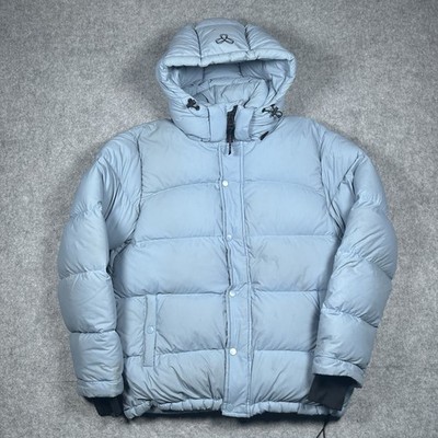 TNA Aritzia Super Puff Jacket Women s Size Medium Blue Zip Goose Down ORIGINAL
