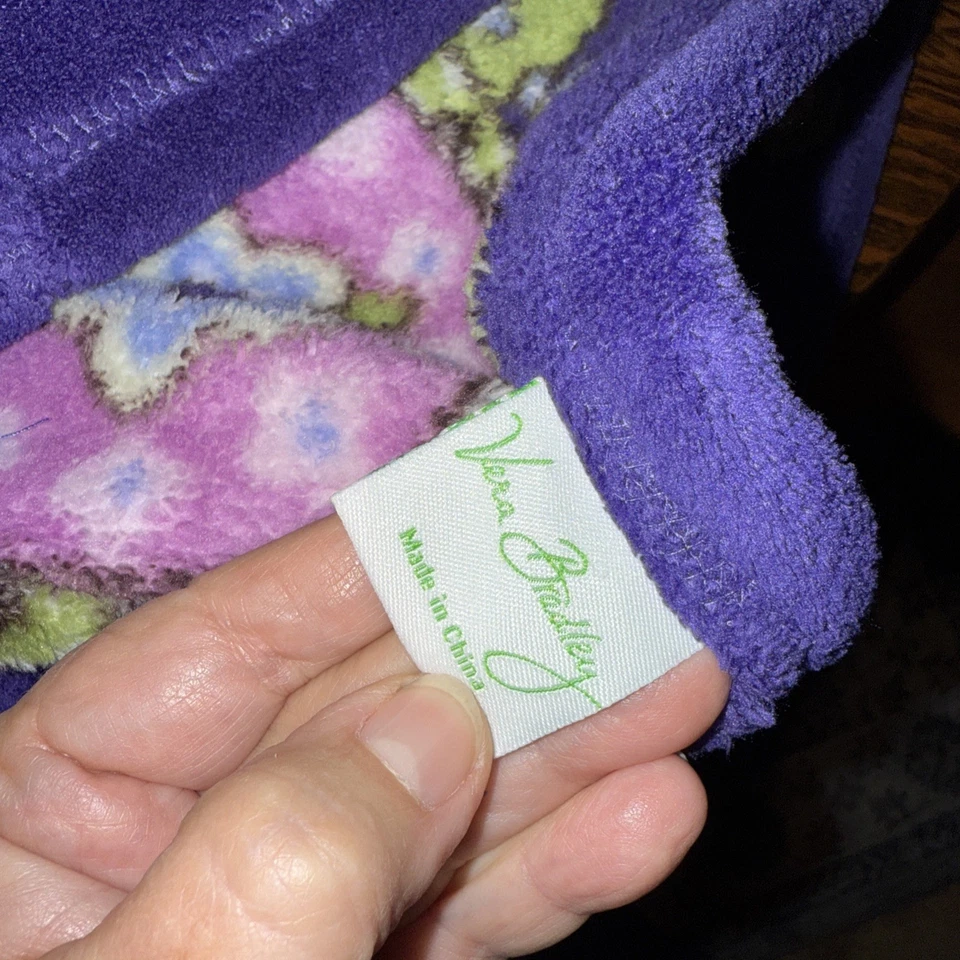 Manta Púrpura Vera Bradley Brezo Felpa Micro Vellón Tiro Paisley Suave Cómoda Foto 3 de 4