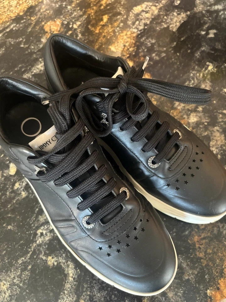 Jimmy Choo Black Star-Detail Sneakers - Image 2 of 4