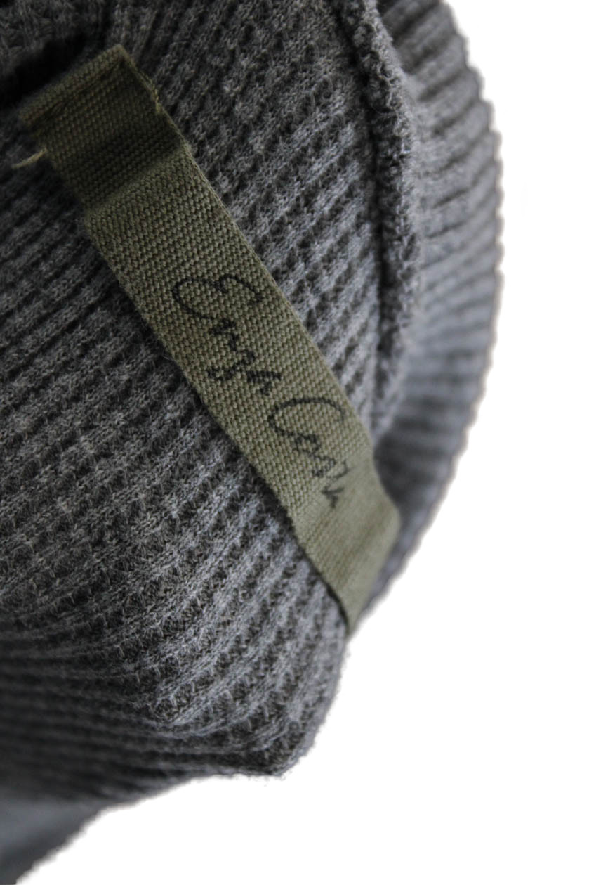 Enza Costa Womens Basic Button-Up Gray Cotton Cre… - image 4