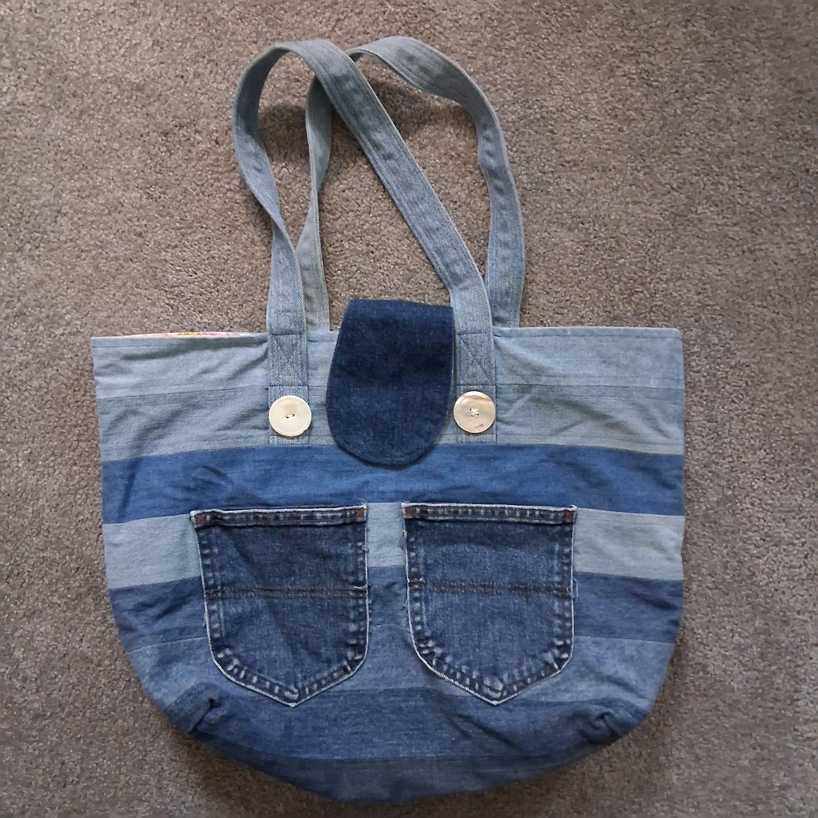 Handmade Upcycled Levi’s Denim Patchwork Tote Bag… - image 5