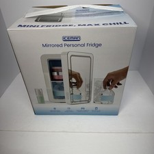 Iceman Mirrored Personal Fridge 4 Liter Mini Refrigerator LED Lights -New