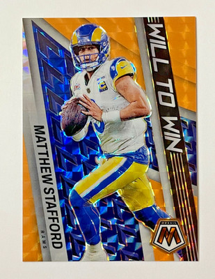Matthew Stafford - 2022 Panini Mosaic "Will To Win" Orange Fluorescent Prizm /25