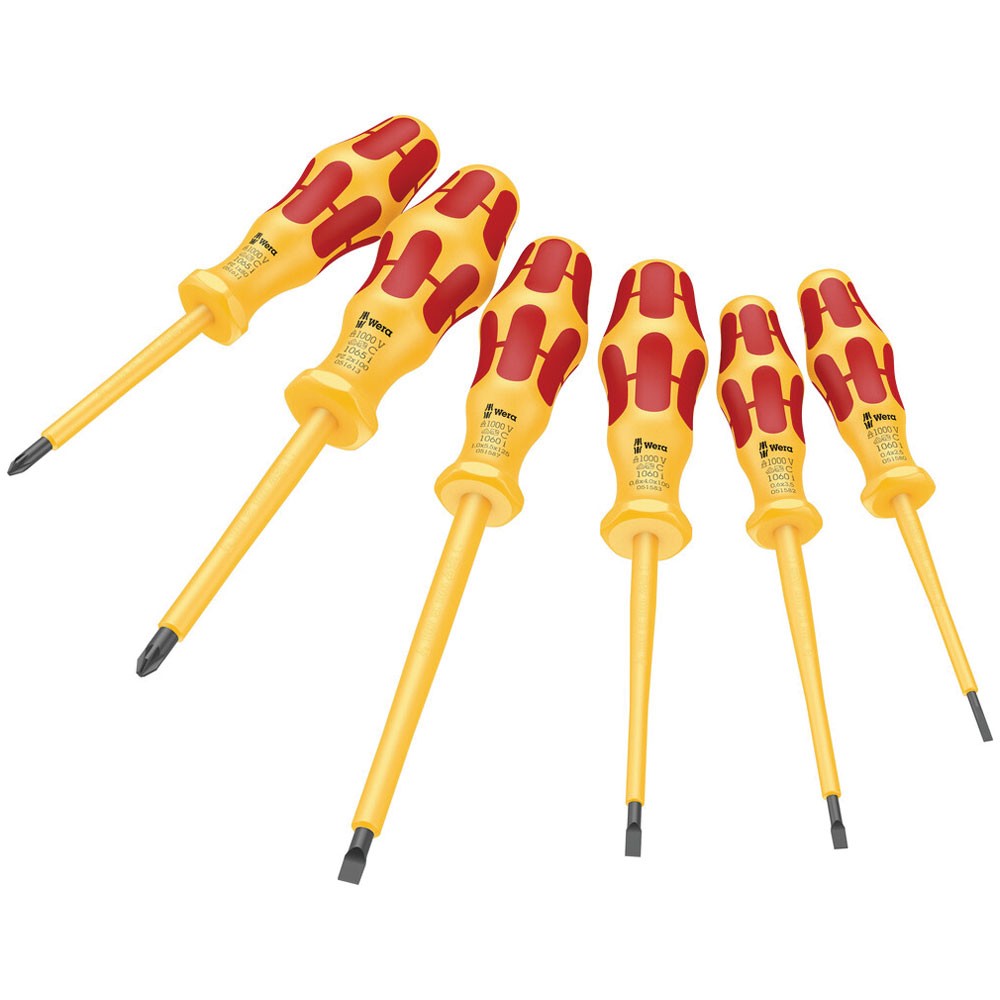 Wera 1060 i/1065 i/6 Kraftform VDE Screwdriver Set, 6 pc