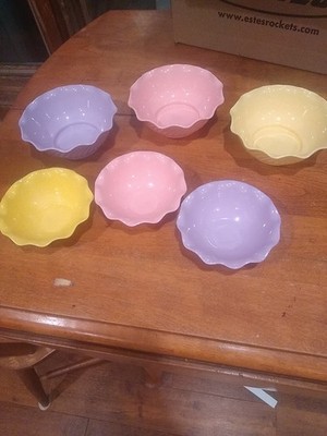 Gessler Melamine  Fruit Desert Bowls Swirls 6 Of Them