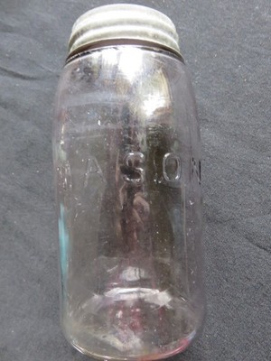 Antique Quart Size Light Purple Mason Canning Jar.