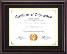 8.5x11 Diploma Frame with Mat Display Reddish/Mahogany Wood Frame.Made for Ce...