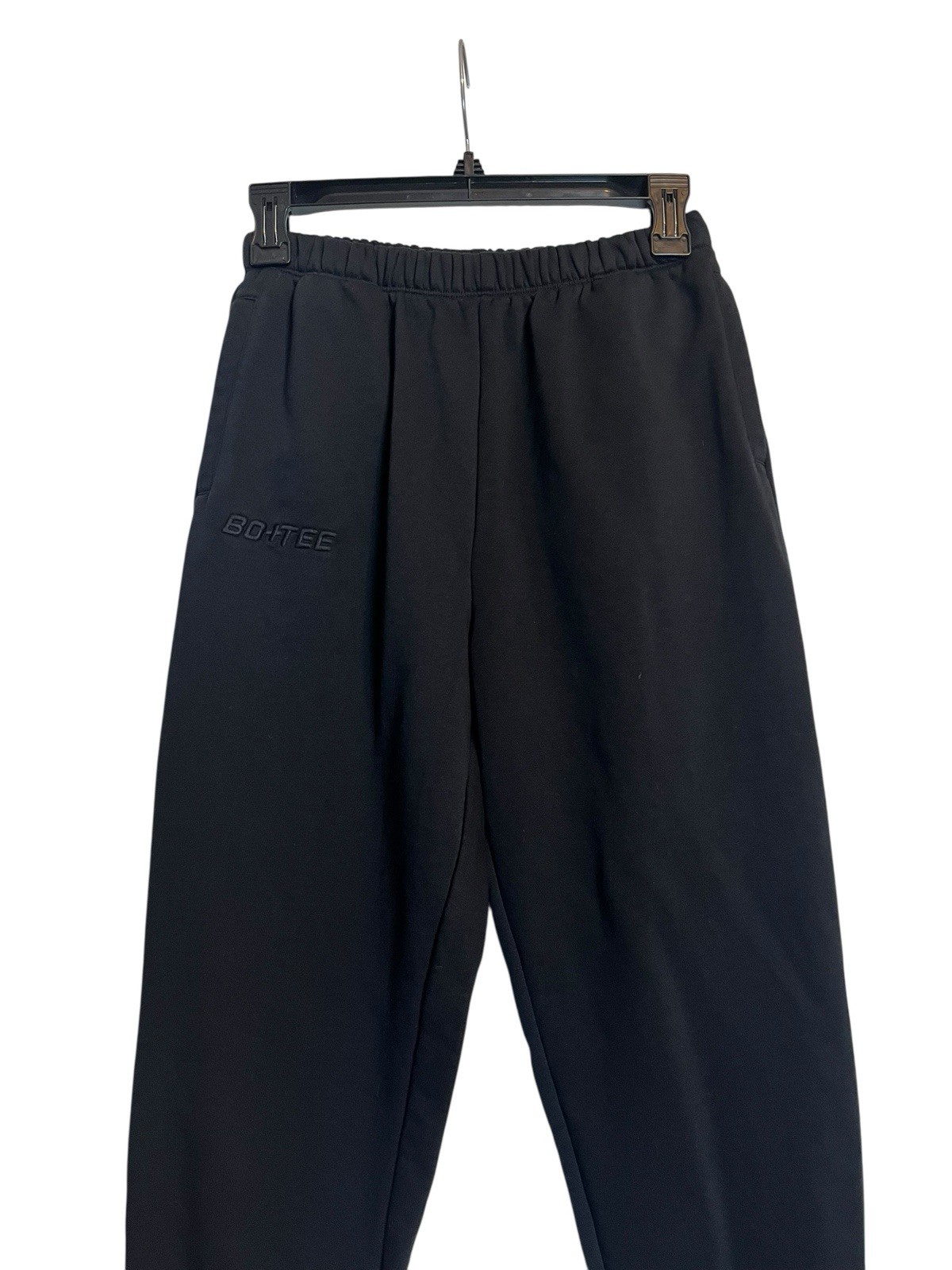 Bo+Tee Cotton Fleece Midrise Joggers Small In Black image 4