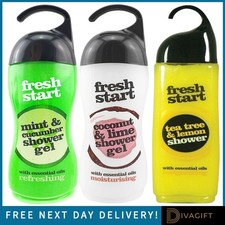 FRESH START SHOWER GEL 420ML MINT & CUCUMBER COCONUT & LIME TEA TREE & LEMON NEW