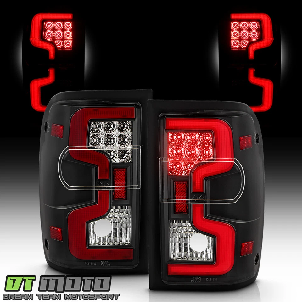 Par de luces traseras de tubo LED negras izquierda+derecha para Ford Ranger 2001-2011 Foto 2 de 4