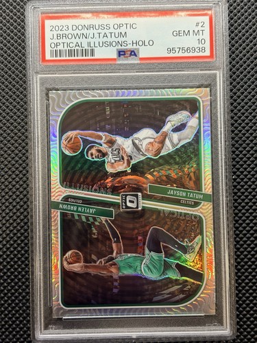 2023-24 Donruss Optic Jayson Tatum, Jaylen Brown Optical Illusions PSA 10 GEM