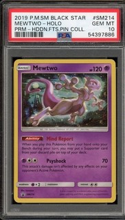 Pokemon Mewtwo Holo Sm Black Star Promo SM214/68 Hidden Fates Pin Coll. PSA 10