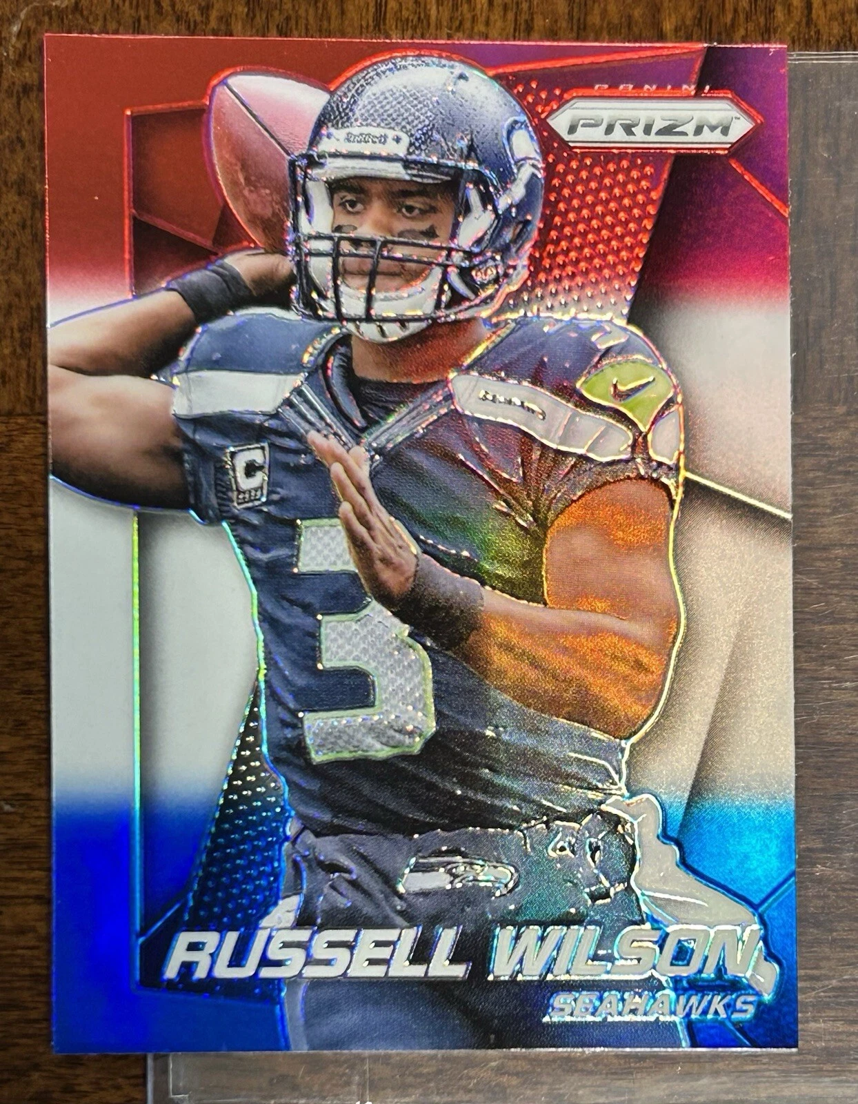 2014 Panini Prizm Red White Blue #138 Russell Wilson Seahawks Steelers RARE SP