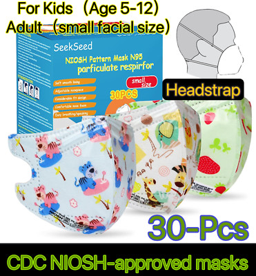 NIOSH Approved N95 Respirator 30Pcs 5Ply Disposable Kids Printed Face Mask child