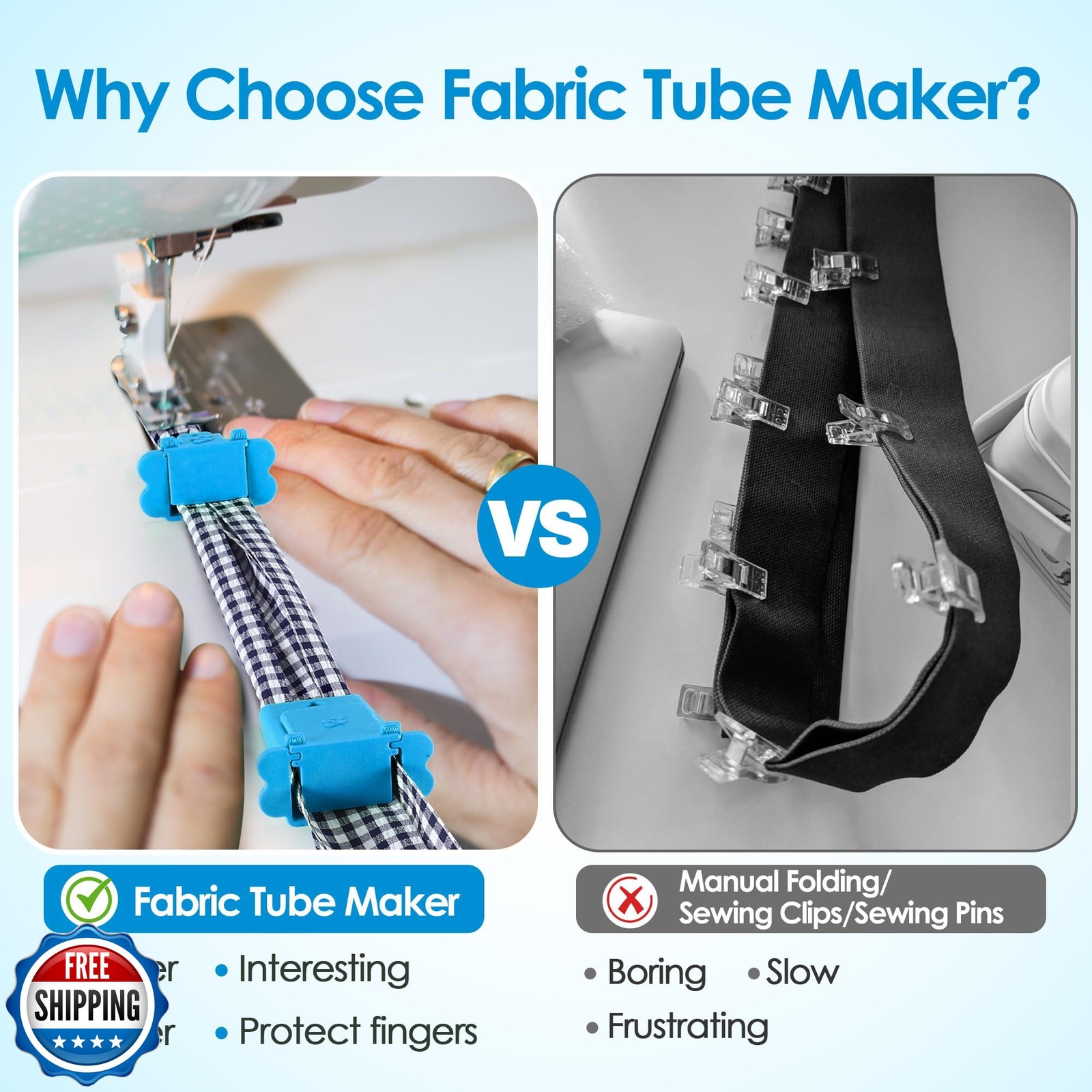 Ceoighe 2 Set Fabric Tube Maker for Fabric Roll Rugs, Sewing Tube Makers for 