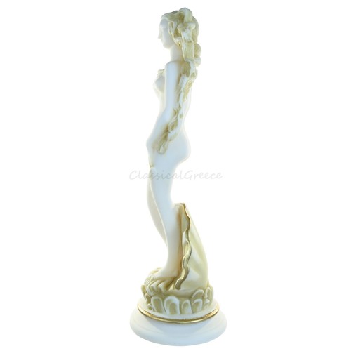 Statue Ancient Greek Goddess Aphrodite Botticelli Alabaster 10"-25cm Mythology - Picture 3 of 9