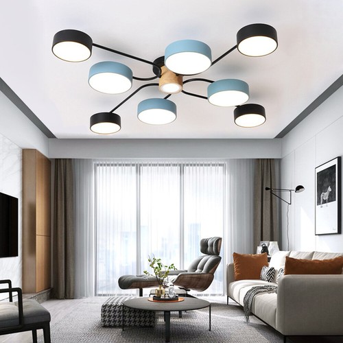 Macarons Colorful Multi Head Chandelier Modern Semi Flush Mount Ceiling Light - Picture 6 of 18