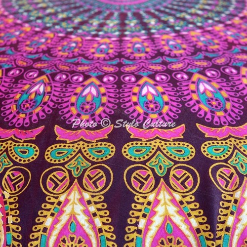 Almohada redonda púrpura para perro 32 en pavo real mandala piso fundas de al... - Imagen 3 de 5