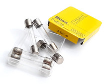 LOT OF 5 AGC 6 AGC6 BUSS BUSSMANN FAST BLOW 250V FUSES 1/4" x 1-1/4"