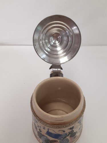 Bierkrug mit Spruch, 1/2l, Keramik, um 1900 - Bild 7 von 8
