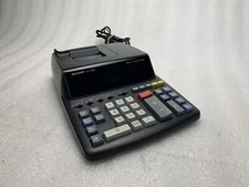 Sharp EL-2196BL 12-Digit Desktop Printing Calculator Powers On NO Paper AS-IS