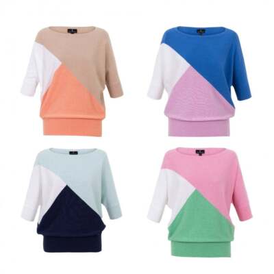 Marmor Damen Pullover mit geometrischem Muster