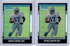 QUINCY CARTER 2001 Bowman Chrome Refractor RC Lot (2) /1999 Cowboys Rookie Card