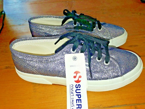 superga silver metallic trainers
