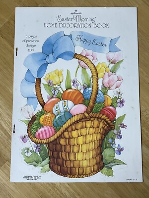 VTG Hallmark Die Cut Easter Morning Home Decoration Book Bunny Egg Chick + RARE!