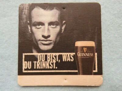 Irish BEER COASTER Bar Mat ~ GUINNESS Draught Du Bist, Was Du Trinkst ~ Kilkenny