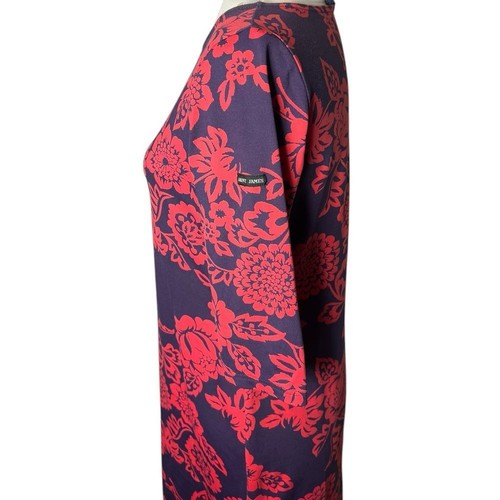 Saint James Navy Red Floral Dress Size 10 - Picture 6 of 12