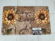  Anti Fatigue Memory Foam Kitchen Mat Rug 18x30  Live Laugh Love Sunflowers   