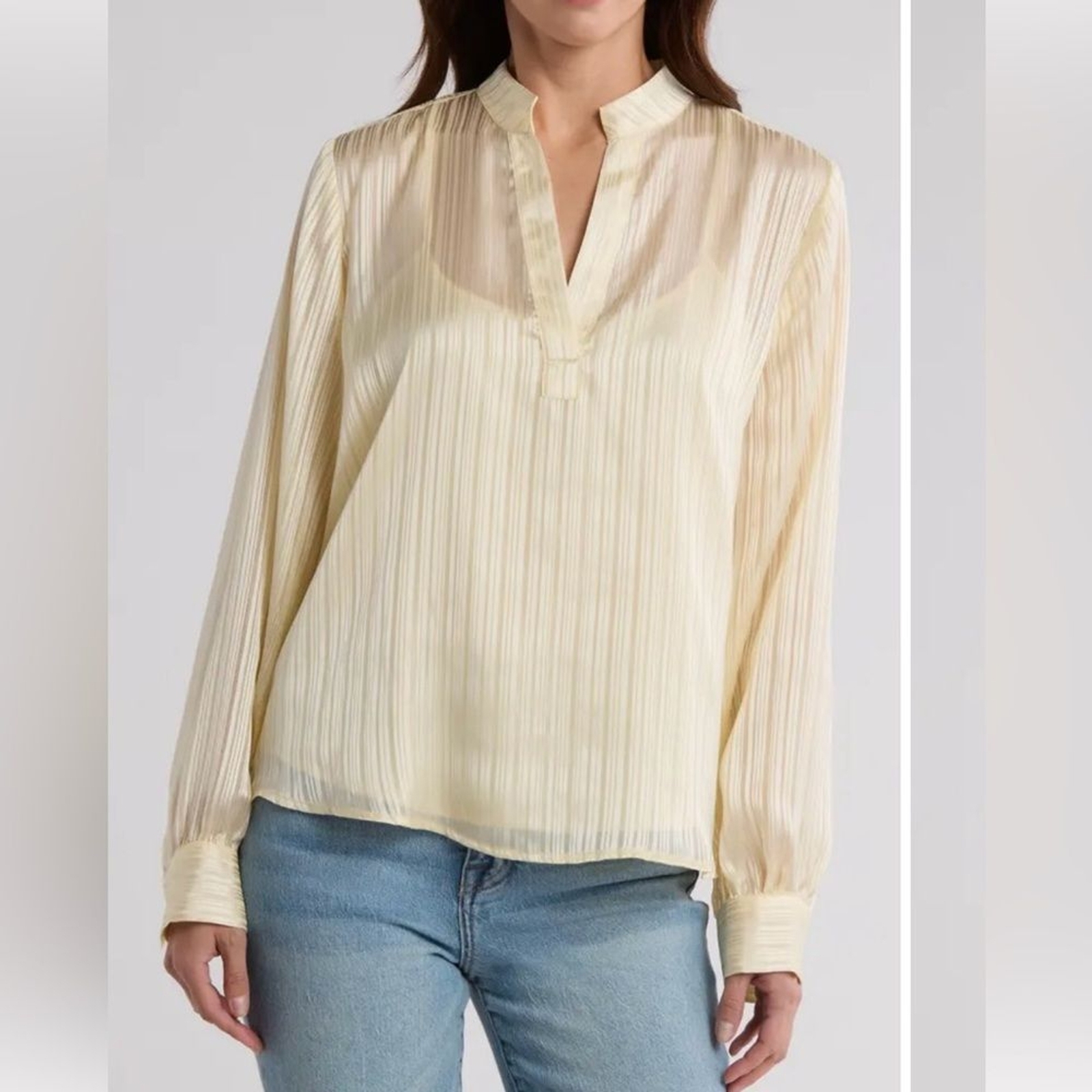 NWOT 7 For All Mankind Stripe Long Sleeve Blouse