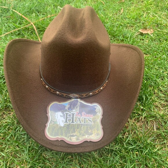Women’s Unisex western Brown Faux Felt Cowgirl Hat Tejana Sombrero Men and Women Faux Felt Western Cowboy Hat Tejana Sombrero  main image 4